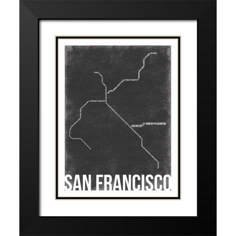 San Fran Black Modern Wood Framed Art Print with Double Matting by Grey, Jace
