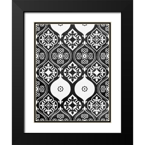 BW Pattern Black Modern Wood Framed Art Print with Double Matting by Grey, Jace