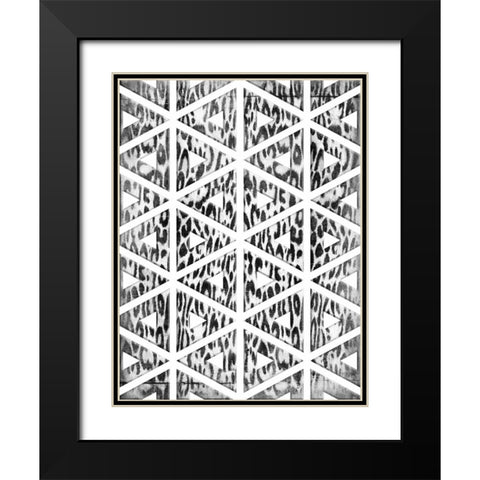 Triangular animals BW Black Modern Wood Framed Art Print with Double Matting by Grey, Jace