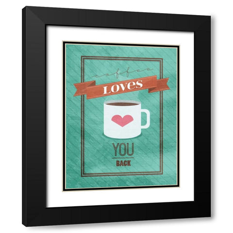 Coffee Loves Black Modern Wood Framed Art Print with Double Matting by Grey, Jace