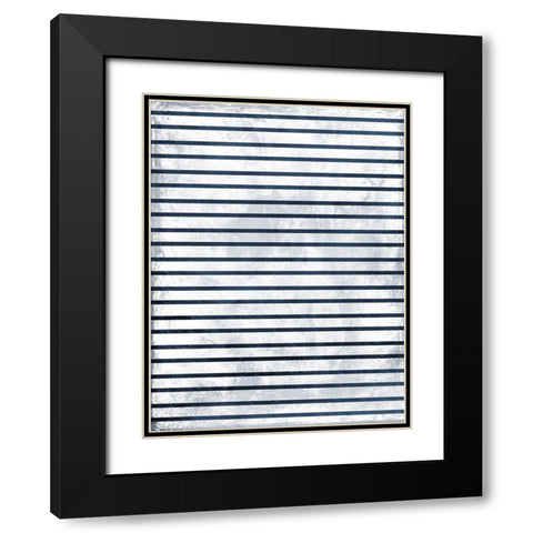 Indigo stripes Black Modern Wood Framed Art Print with Double Matting by Grey, Jace
