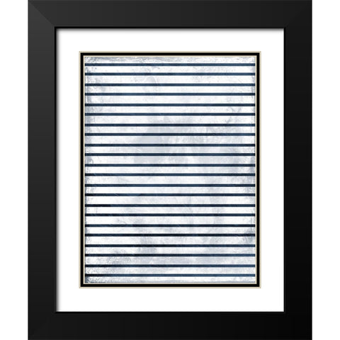 Indigo stripes Black Modern Wood Framed Art Print with Double Matting by Grey, Jace