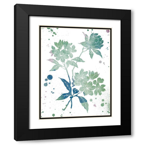 Floral Neutral Splatter Black Modern Wood Framed Art Print with Double Matting by Grey, Jace