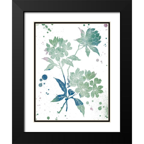 Floral Neutral Splatter Black Modern Wood Framed Art Print with Double Matting by Grey, Jace