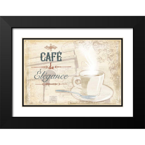Cafe Elegance Black Modern Wood Framed Art Print with Double Matting by Grey, Jace