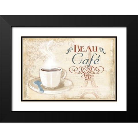 Beau Cafe Black Modern Wood Framed Art Print with Double Matting by Grey, Jace