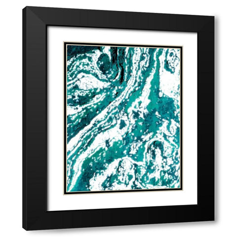 Iron Aqua Black Modern Wood Framed Art Print with Double Matting by Grey, Jace