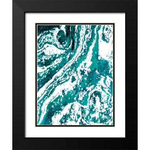 Iron Aqua Black Modern Wood Framed Art Print with Double Matting by Grey, Jace