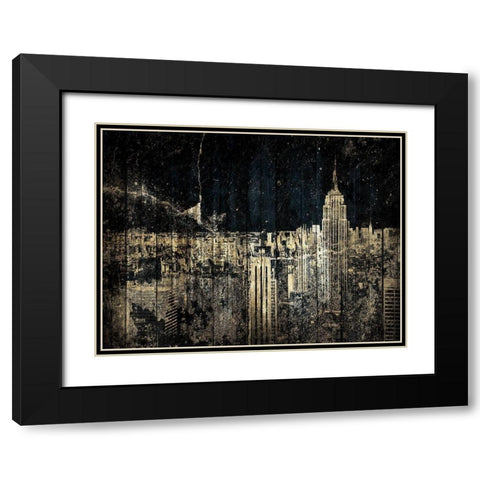 The Golden City Black Modern Wood Framed Art Print with Double Matting by Grey, Jace