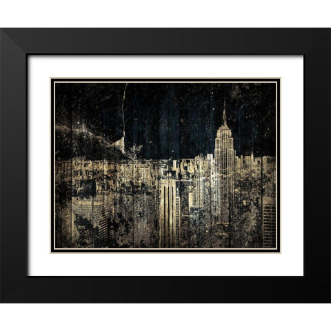 The Golden City Black Modern Wood Framed Art Print with Double Matting by Grey, Jace