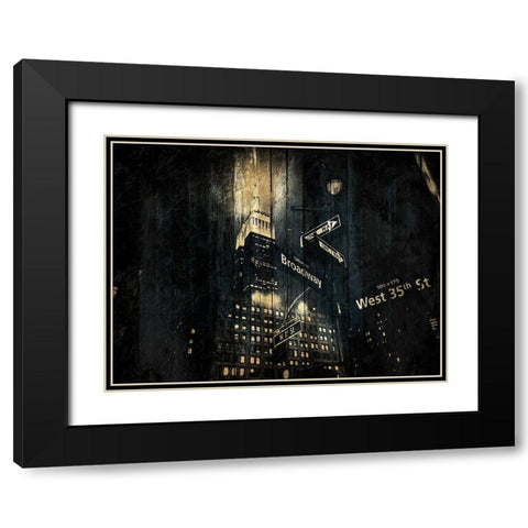 The Golden Street Black Modern Wood Framed Art Print with Double Matting by Grey, Jace