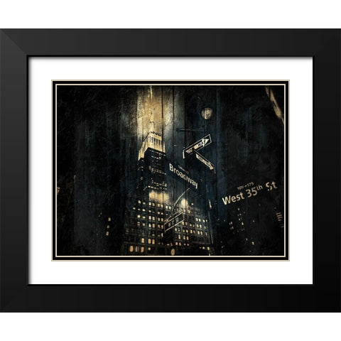 The Golden Street Black Modern Wood Framed Art Print with Double Matting by Grey, Jace