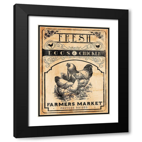 Eggs Chicken Black Modern Wood Framed Art Print with Double Matting by Grey, Jace