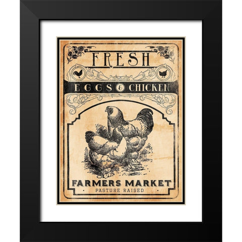 Eggs Chicken Black Modern Wood Framed Art Print with Double Matting by Grey, Jace