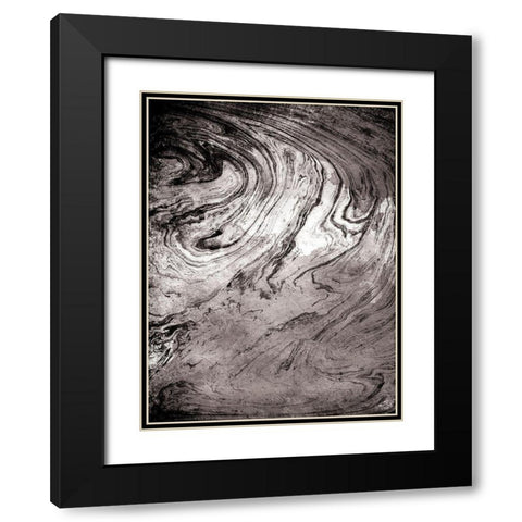 Grey Sea Marble Black Modern Wood Framed Art Print with Double Matting by Grey, Jace