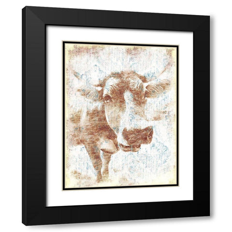 Copper Cow Black Modern Wood Framed Art Print with Double Matting by Grey, Jace