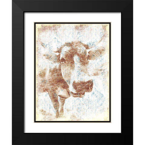 Copper Cow Black Modern Wood Framed Art Print with Double Matting by Grey, Jace