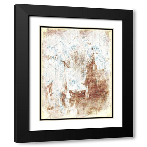 Copper Cow Again Black Modern Wood Framed Art Print with Double Matting by Grey, Jace