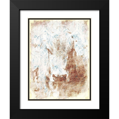 Copper Cow Again Black Modern Wood Framed Art Print with Double Matting by Grey, Jace