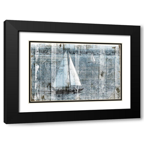 Boats Go Black Modern Wood Framed Art Print with Double Matting by Grey, Jace