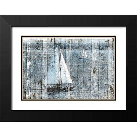 Boats Go Black Modern Wood Framed Art Print with Double Matting by Grey, Jace