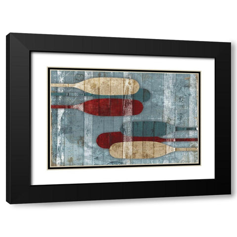 Wooden Oars Black Modern Wood Framed Art Print with Double Matting by Grey, Jace