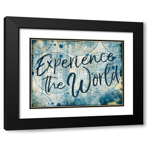 Exp The World Black Modern Wood Framed Art Print with Double Matting by Grey, Jace
