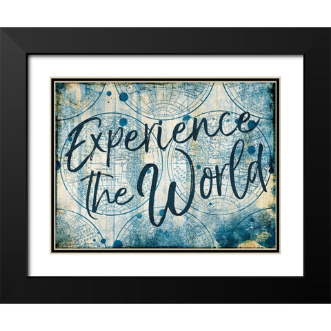 Exp The World Black Modern Wood Framed Art Print with Double Matting by Grey, Jace
