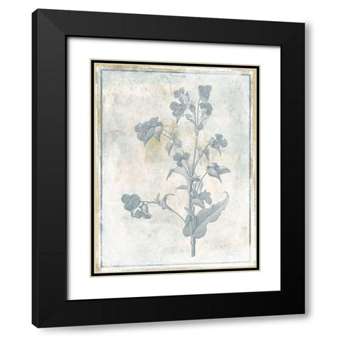 Sky Floral Black Modern Wood Framed Art Print with Double Matting by Grey, Jace