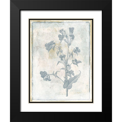 Sky Floral Black Modern Wood Framed Art Print with Double Matting by Grey, Jace