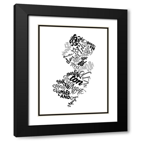 New Jersey Black Modern Wood Framed Art Print with Double Matting by Grey, Jace
