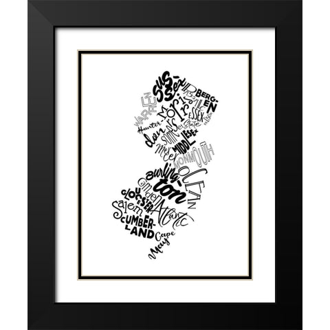 New Jersey Black Modern Wood Framed Art Print with Double Matting by Grey, Jace