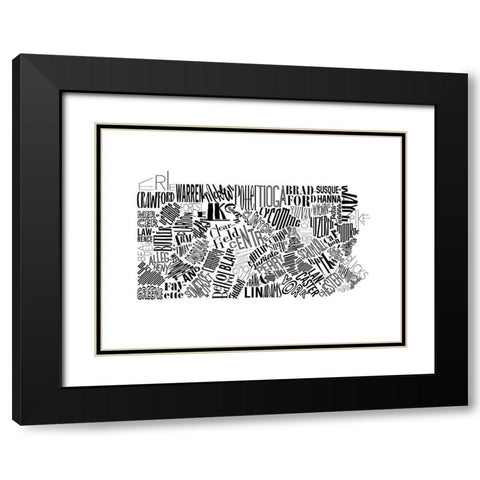Pennsylvania Black Modern Wood Framed Art Print with Double Matting by Grey, Jace