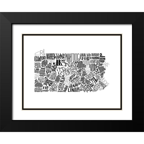 Pennsylvania Black Modern Wood Framed Art Print with Double Matting by Grey, Jace