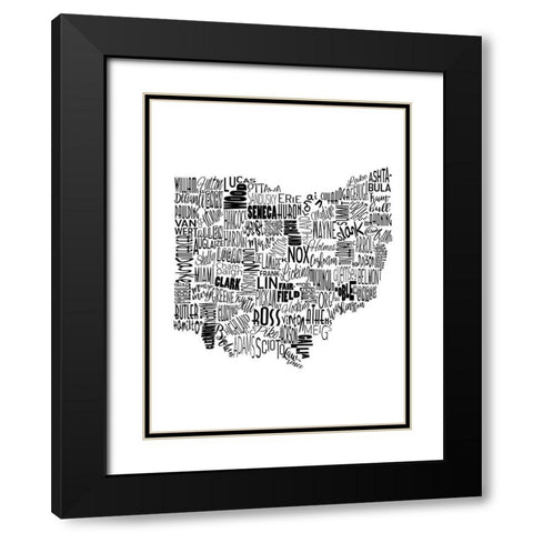 Ohio Black Modern Wood Framed Art Print with Double Matting by Grey, Jace
