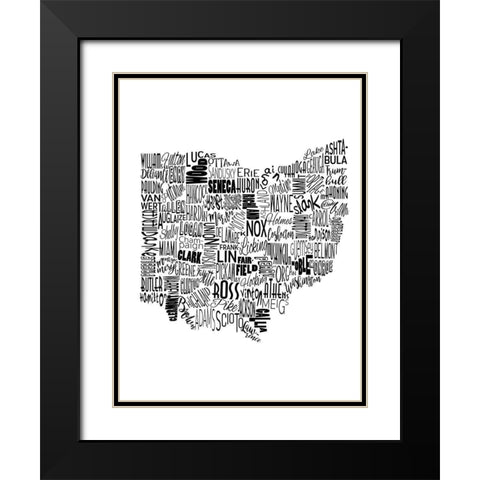 Ohio Black Modern Wood Framed Art Print with Double Matting by Grey, Jace