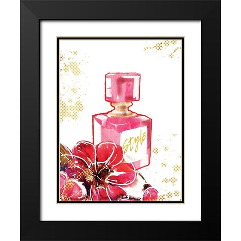 Flower Style Glam Black Modern Wood Framed Art Print with Double Matting by Grey, Jace