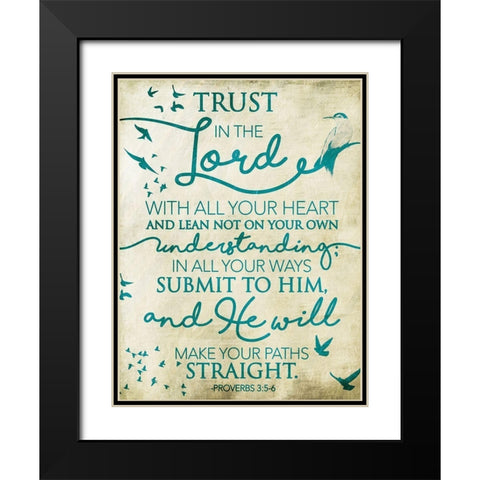 Trust Lord Birds Black Modern Wood Framed Art Print with Double Matting by Grey, Jace