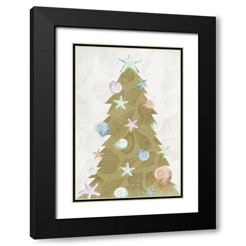 Coastal Christmas Black Modern Wood Framed Art Print with Double Matting by Grey, Jace