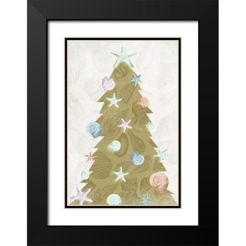 Coastal Christmas Black Modern Wood Framed Art Print with Double Matting by Grey, Jace