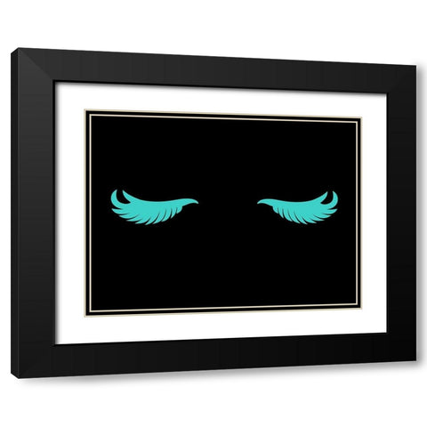 Eye Lashes Dark Black Modern Wood Framed Art Print with Double Matting by Grey, Jace