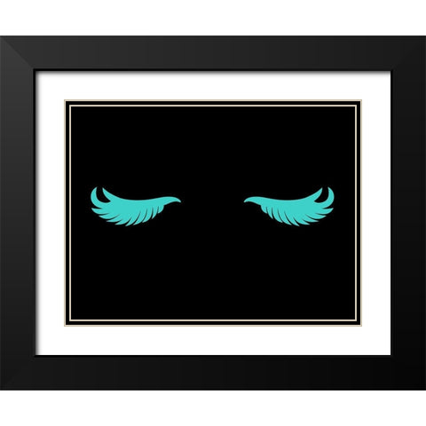 Eye Lashes Dark Black Modern Wood Framed Art Print with Double Matting by Grey, Jace