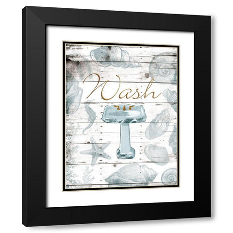 Wash Sink Black Modern Wood Framed Art Print with Double Matting by Grey, Jace