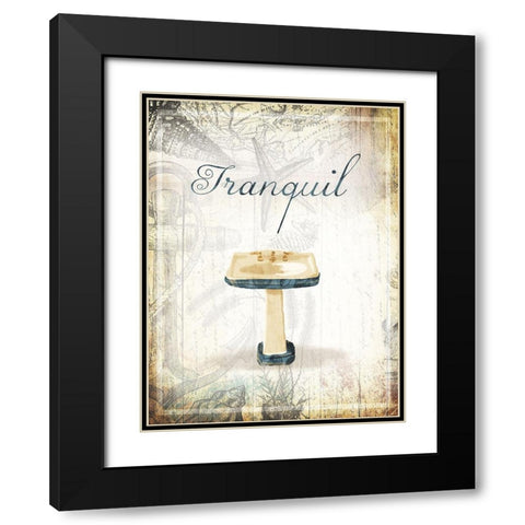 Tranquil Sea Sink Black Modern Wood Framed Art Print with Double Matting by Grey, Jace