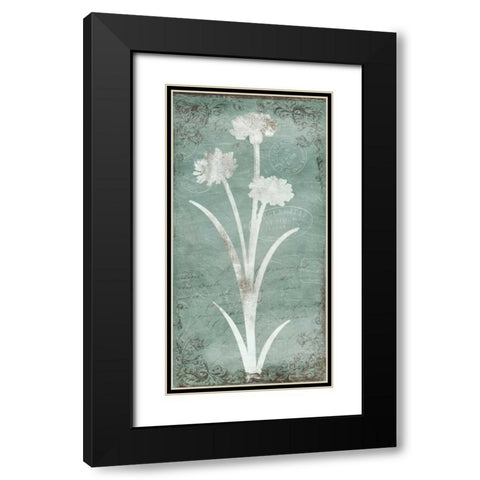 Postal Floral Silo Black Modern Wood Framed Art Print with Double Matting by Grey, Jace