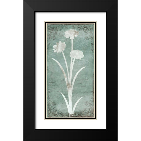 Postal Floral Silo Black Modern Wood Framed Art Print with Double Matting by Grey, Jace