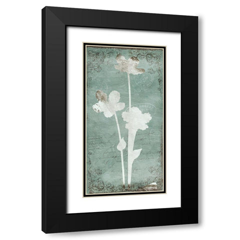 Postal Floral Silo Mate Black Modern Wood Framed Art Print with Double Matting by Grey, Jace