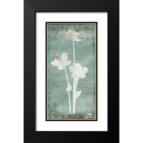 Postal Floral Silo Mate Black Modern Wood Framed Art Print with Double Matting by Grey, Jace