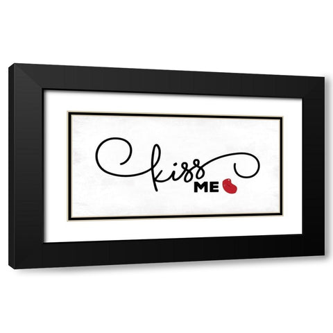 Kiss Me Black Modern Wood Framed Art Print with Double Matting by Grey, Jace