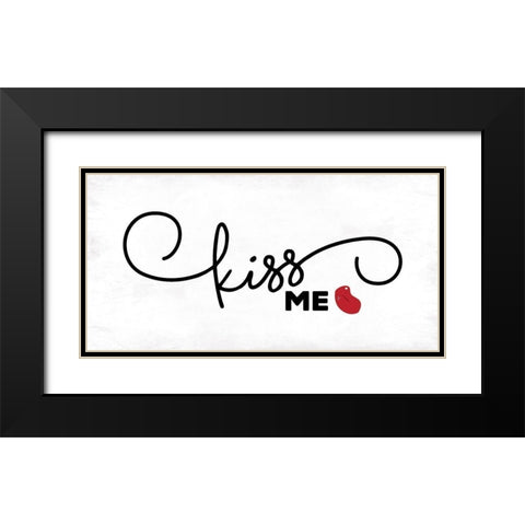 Kiss Me Black Modern Wood Framed Art Print with Double Matting by Grey, Jace